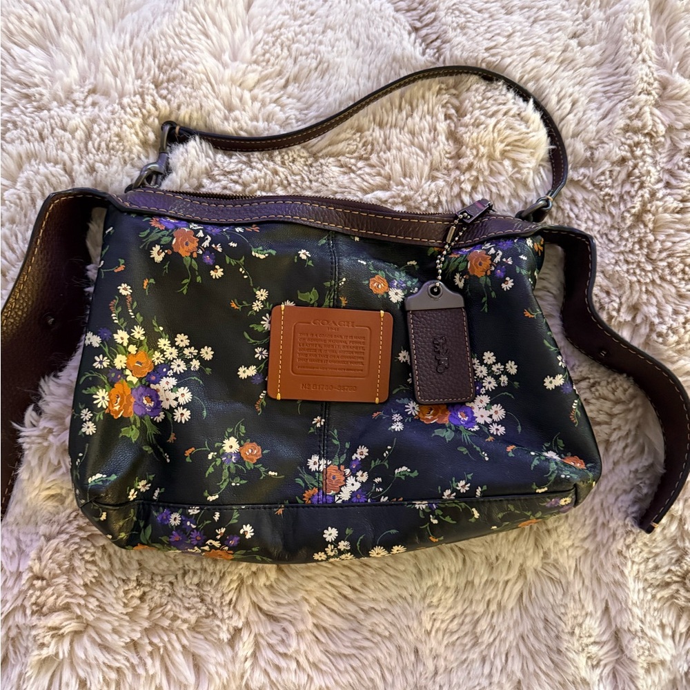 Coach 1941 Collection Black Floral Shoulder Bag/insert medium